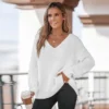 Women's Classic Cozy Rib V-Neck Sweater - Cupshe -MR Ave Clothing Shop GUEST 00f9720b 1ba6 48a8 b52c 774725d3c78f