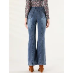 Allegra K Women's Retro High Waist Stretchy Flare Denim Jeans -MR Ave Clothing Shop GUEST 0798170e 9f83 4cb7 9284 13c568b611c7