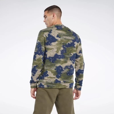 Reebok Identity Modern Camo Fleece Crew Sweatshirt Mens 4 Reebok Identity Modern Camo Fleece Crew Sweatshirt Mens - Image 2