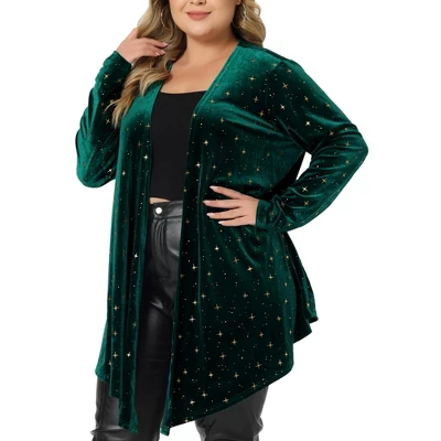 Agnes Orinda Women's Plus Size Elegant 3/4 Sleeve Star Print Shrug Cardigan 9 Agnes Orinda Women's Plus Size Elegant 3/4 Sleeve Star Print Shrug Cardigan - Image 7