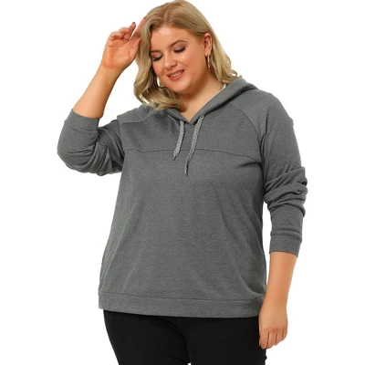 Agnes Orinda Women's Plus Size Pullover Hoodie Knit Long Sleeve Drawstring Work Hooded Sweatshirt 5 Agnes Orinda Women's Plus Size Pullover Hoodie Knit Long Sleeve Drawstring Work Hooded Sweatshirt - Image 3