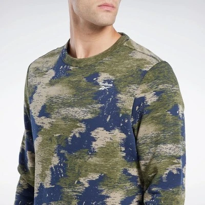 Reebok Identity Modern Camo Fleece Crew Sweatshirt Mens 5 Reebok Identity Modern Camo Fleece Crew Sweatshirt Mens - Image 3