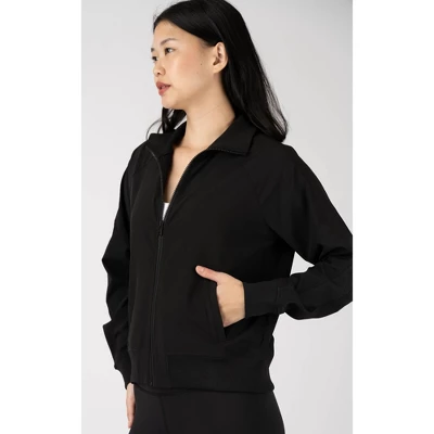 90 Degree By Reflex Womens Lightstreme Funnel Neck Bomber Jacket With Ribbed Details And Zipper Pockets 4 90 Degree By Reflex Womens Lightstreme Funnel Neck Bomber Jacket With Ribbed Details And Zipper Pockets - Image 2