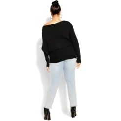 Women's Plus Size Stella Sweater - Black | CITY CHIC