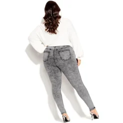 Women's Plus Size Harley Stylish Corset Skinny Jean - Acid | CITY CHIC