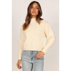 Petal And Pup Womens Mia Textured Shoulder Knit Sweater -MR Ave Clothing Shop GUEST 708aaf9e 6e3c 485a 816e 9511c95d7378
