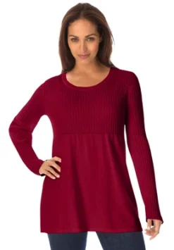 Jessica London Women’s Plus Size Ribbed Baby Doll Tunic Sweater -MR Ave Clothing Shop GUEST 70c01398 c178 4d25 8296 58aebac28737