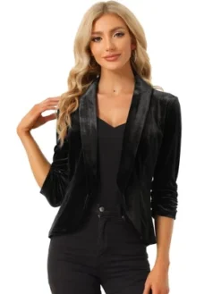 Allegra K Velvet Cardigan For Women's Lapel Collar Open Front Cardigan 12 Allegra K Velvet Cardigan For Women's Lapel Collar Open Front Cardigan -MR Ave Clothing Shop GUEST 7472cf04 dcfa 48b2 a8fa 476d9fef35a5