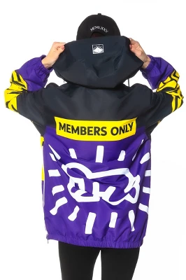 Members Only - Women's Colorblock Windbreaker Oversized Jacket - Purple 6 Members Only - Women's Colorblock Windbreaker Oversized Jacket - Purple - Image 4