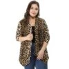 Agnes Orinda Women's Plus Size Print Asymmetric Open Front Fashion Cardigan