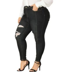 Agnes Orinda Women's Plus Size Mid Rise Stretch Washed Skinny Denim Jeans -MR Ave Clothing Shop GUEST 76422d5e f1eb 4239 9570 ff85633e05d4