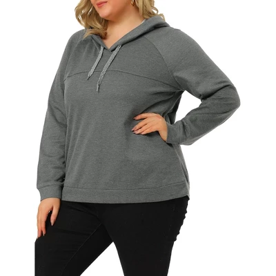 Agnes Orinda Women's Plus Size Pullover Hoodie Knit Long Sleeve Drawstring Work Hooded Sweatshirt 3 Agnes Orinda Women's Plus Size Pullover Hoodie Knit Long Sleeve Drawstring Work Hooded Sweatshirt