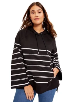June + Vie By Roaman's Women’s Plus Size Bell-Sleeve French Terry Sweatshirt
