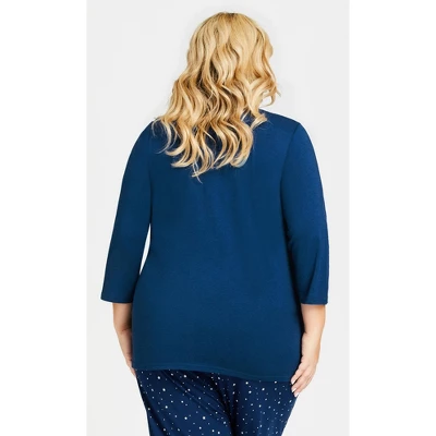 Women's Plus Size Dream Big Sleep Top - Navy | AVENUE 3 Women's Plus Size Dream Big Sleep Top - Navy | AVENUE