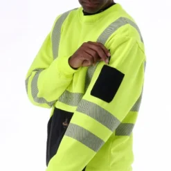 RefrigiWear High Visibility Hi Vis ANSI Type R, Class 3 Breathable Safety Crewneck Sweatshirt -MR Ave Clothing Shop GUEST 80bcc445 4736 4a70 a164 12df4fadbbea