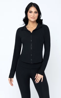 Yogalicious Womens Lux Streamline Interlink Ribbed Contour Insert Full Zip Performance Jacket With Pockets 8 Yogalicious Womens Lux Streamline Interlink Ribbed Contour Insert Full Zip Performance Jacket With Pockets - Image 6