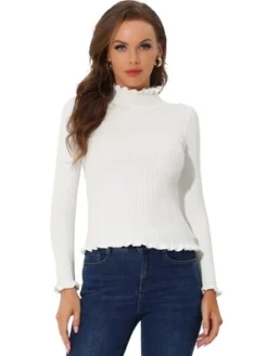 Allegra K Women's Classic-fit Lightweight Long Sleeves Ruffle Mock Neck Sweater 15 Allegra K Women's Classic-fit Lightweight Long Sleeves Ruffle Mock Neck Sweater -MR Ave Clothing Shop GUEST 8d18f87d 14dc 4466 bcf5 41dfb60fdc08