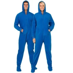 Footed Pajamas - Brilliant Blue Adult Hoodie Fleece Onesie 9 Footed Pajamas - Brilliant Blue Adult Hoodie Fleece Onesie -MR Ave Clothing Shop GUEST 8efd1f08 cfa3 4484 81f9 cc671163b233