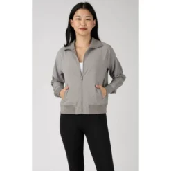 90 Degree By Reflex Womens Lightstreme Funnel Neck Bomber Jacket With Ribbed Details And Zipper Pockets 11 90 Degree By Reflex Womens Lightstreme Funnel Neck Bomber Jacket With Ribbed Details And Zipper Pockets -MR Ave Clothing Shop GUEST 996cbc88 6a39 4feb a771 b04aa3bbcac8