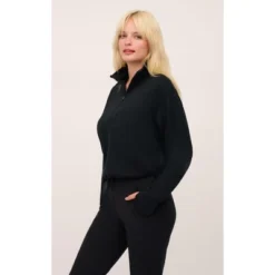 Yogalicious Softlite Scuba Modal Delilah Long Sleeve Half Zip Sweatshirt