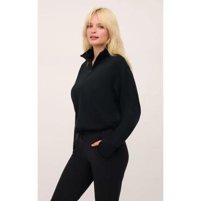 Yogalicious Softlite Scuba Modal Delilah Long Sleeve Half Zip Sweatshirt 3 Yogalicious Softlite Scuba Modal Delilah Long Sleeve Half Zip Sweatshirt