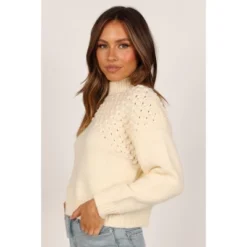 Petal And Pup Womens Mia Textured Shoulder Knit Sweater -MR Ave Clothing Shop GUEST a215e6ee 6036 4931 9b92 8058225b8f9d