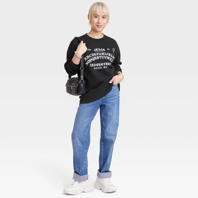Hasbro Women's Halloween Ouija Board Graphic Sweatshirt - Black 4 Hasbro Women's Halloween Ouija Board Graphic Sweatshirt - Black - Image 2