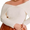 ELOQUII Women’s Plus Size Ribbed Off The Shoulder Sweater 2 ELOQUII Women’s Plus Size Ribbed Off The Shoulder Sweater -MR Ave Clothing Shop GUEST b247479f 2d38 4d8b b7a8 214e864a94e1