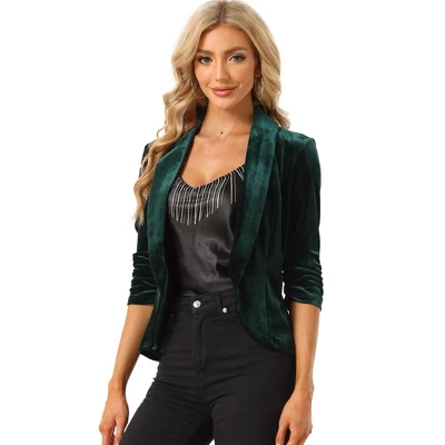Allegra K Velvet Cardigan For Women's Lapel Collar Open Front Cardigan 8 Allegra K Velvet Cardigan For Women's Lapel Collar Open Front Cardigan - Image 6