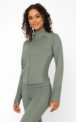 Yogalicious Womens Lux Streamline Interlink Ribbed Contour Insert Full Zip Performance Jacket With Pockets 3 Yogalicious Womens Lux Streamline Interlink Ribbed Contour Insert Full Zip Performance Jacket With Pockets
