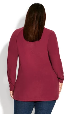 Women's Plus Size Polar Fleece Pocket Tunic - Cherry | AVENUE