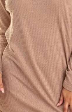 Women's Soft Ribbed Waffle Rib Knit Night Shirt, Oversized Sweater Top Sleep Shirt, Pajamas -MR Ave Clothing Shop GUEST ce1067b0 488e 44fb bdb6 d0783a9fdcd2