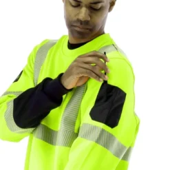 RefrigiWear High Visibility Hi Vis ANSI Type R, Class 3 Breathable Safety Crewneck Sweatshirt With Reflective Tape -MR Ave Clothing Shop GUEST d704dfaa d9d8 4395 a32c 6bba93a44dca