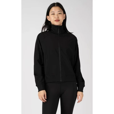 90 Degree By Reflex Womens Lightstreme Funnel Neck Bomber Jacket With Ribbed Details And Zipper Pockets 5 90 Degree By Reflex Womens Lightstreme Funnel Neck Bomber Jacket With Ribbed Details And Zipper Pockets - Image 3