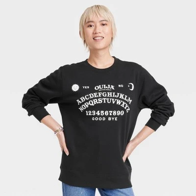 Hasbro Women's Halloween Ouija Board Graphic Sweatshirt - Black 5 Hasbro Women's Halloween Ouija Board Graphic Sweatshirt - Black - Image 3