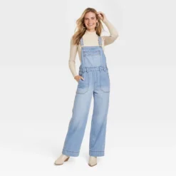 Women's Wide Leg Denim Overalls - Universal Thread™ Light Wash -MR Ave Clothing Shop GUEST df914a4f 14b6 492f ba31 6b3be904005b