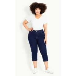 Women's Plus Size Denim Love Crop Jeans - Dark Wash | EVANS -MR Ave Clothing Shop GUEST dfe3fa2d af4c 4a2d 95fc 3e3fe8a5b20a