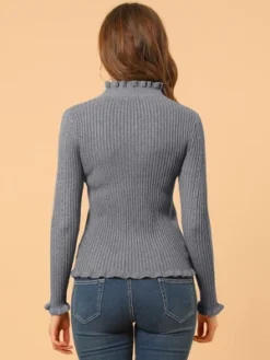 Allegra K Women's Classic-fit Lightweight Long Sleeves Ruffle Mock Neck Sweater 12 Allegra K Women's Classic-fit Lightweight Long Sleeves Ruffle Mock Neck Sweater -MR Ave Clothing Shop GUEST e02533ba cb15 4540 ae60 88cf02874db9