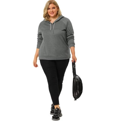 Agnes Orinda Women's Plus Size Pullover Hoodie Knit Long Sleeve Drawstring Work Hooded Sweatshirt 4 Agnes Orinda Women's Plus Size Pullover Hoodie Knit Long Sleeve Drawstring Work Hooded Sweatshirt - Image 2