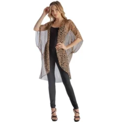 24seven Comfort Apparel Plus Size Animal Print Semi Transparent Cardigan -MR Ave Clothing Shop GUEST fa59785f 4d55 4025 b546 b6b25e1e6bf4
